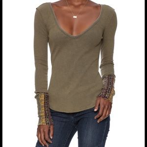 Free people V neck Thermal